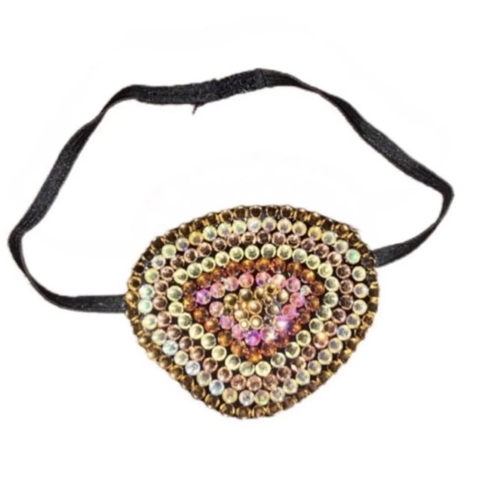 Gold Mix Circles Crystal Fancy Eye Patch
