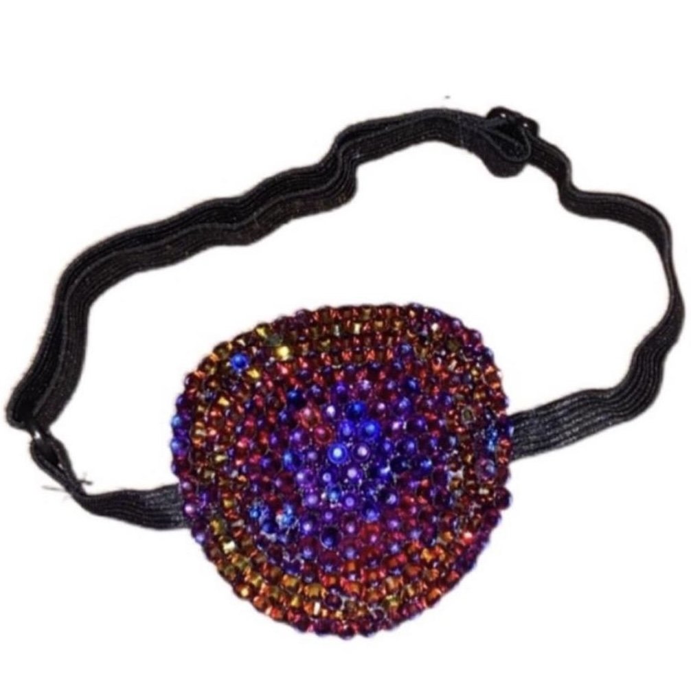 Meridian Blue Crystal Padded Eye Patch