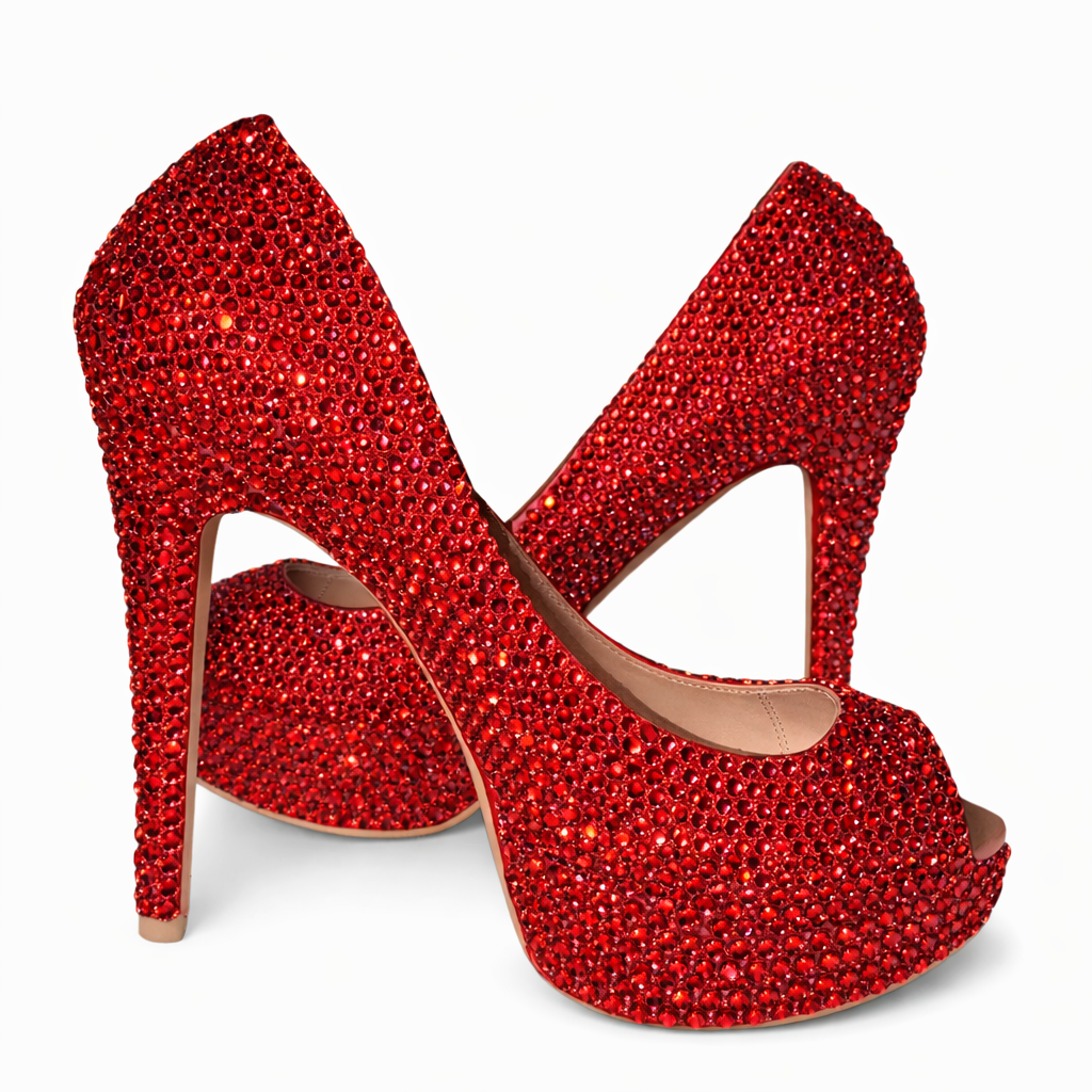 Siam Red Crystal Heels