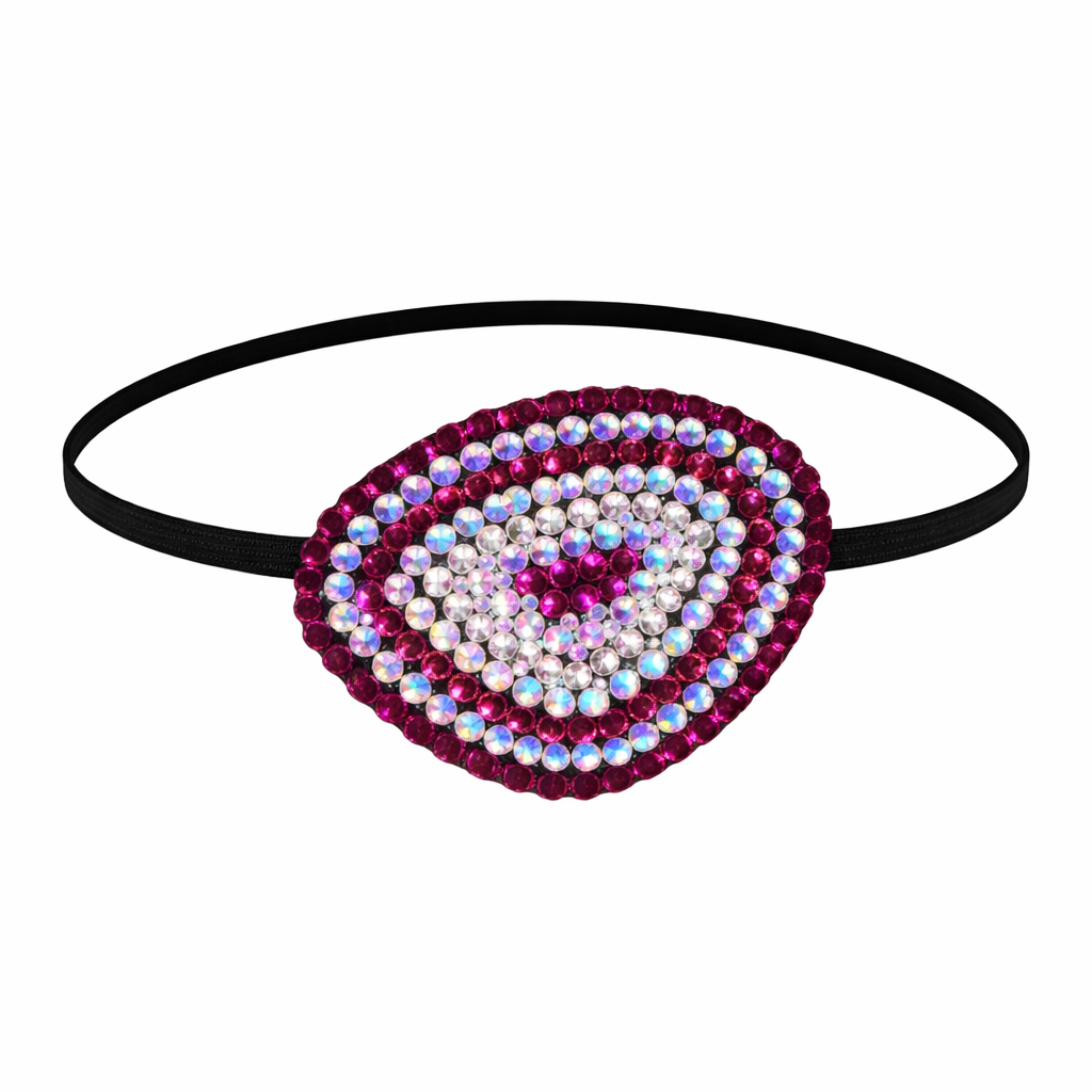 Hot Pink Light Pink AB & Crystal Mix Fancy Eye Patch