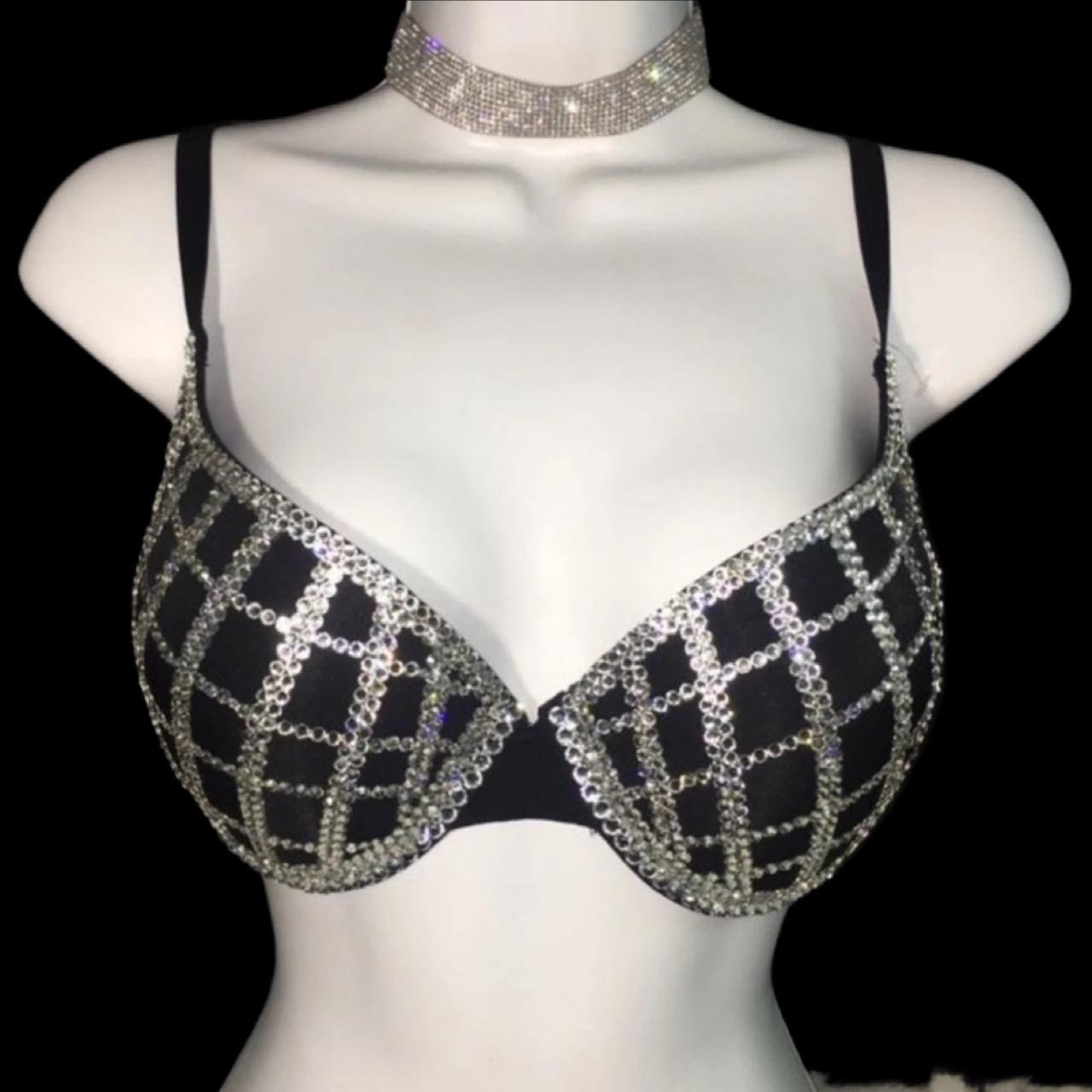 Crystal Diamond Criss Cross Crystal Bra Top