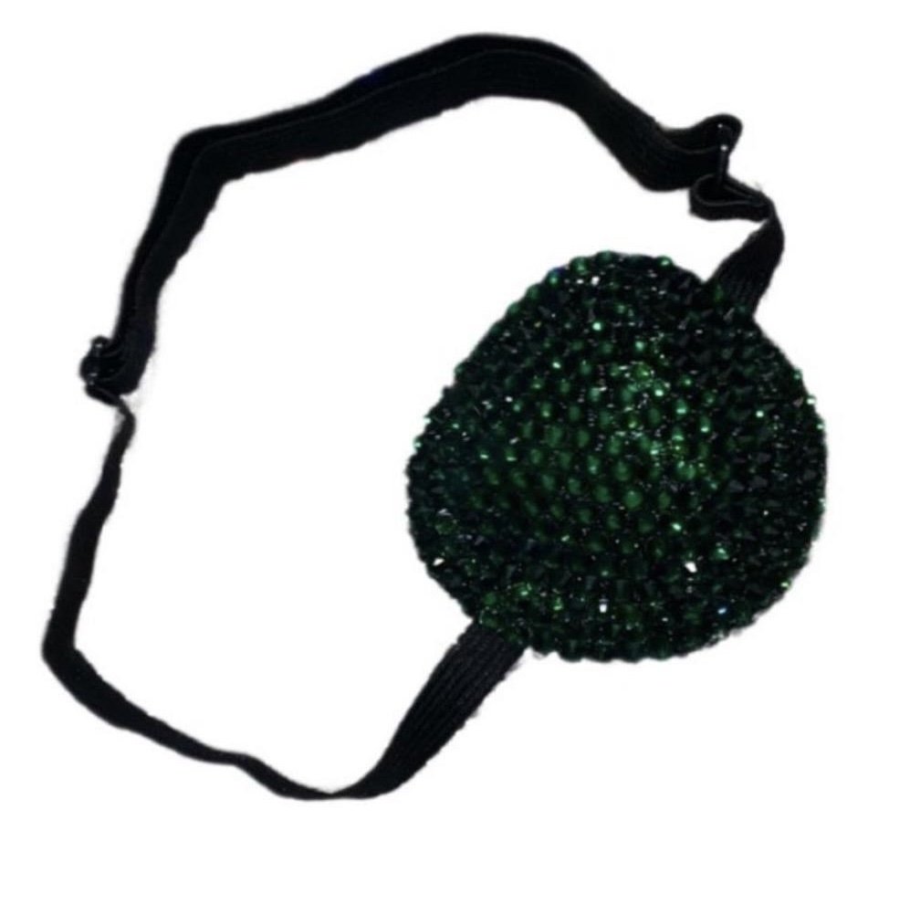 Emerald Green Crystal  Padded Eye Patch