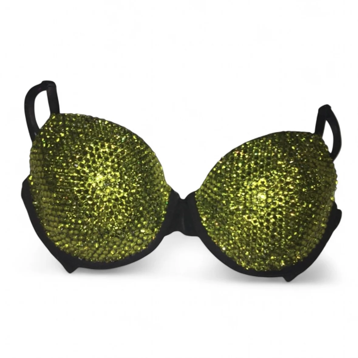 Olive Green Crystal Bra Top