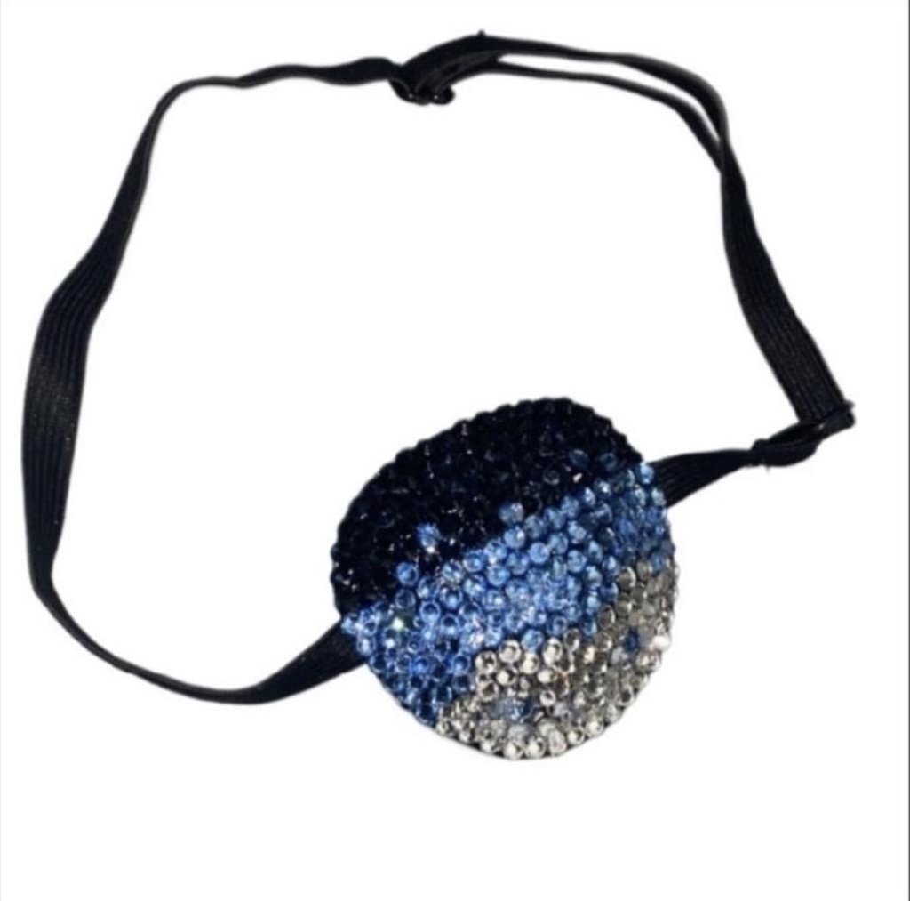 Crystal Blue & Navy Blue Ombre Padded Eye Patch