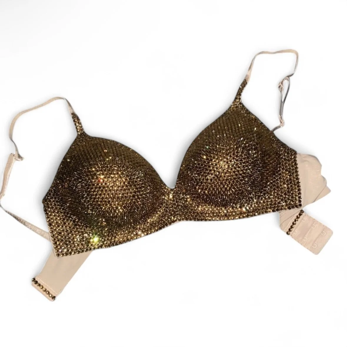 Light Gold Colorado Topaz & Crystal Bra Top