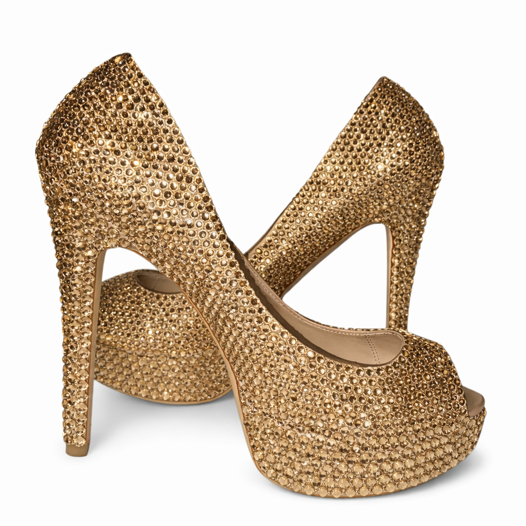Champagne Gold Crystal Heels