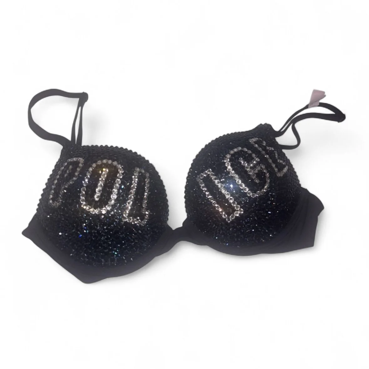 Navy Blue Montana Jet Black & Crystals Sexy Cop Theme Bra Top