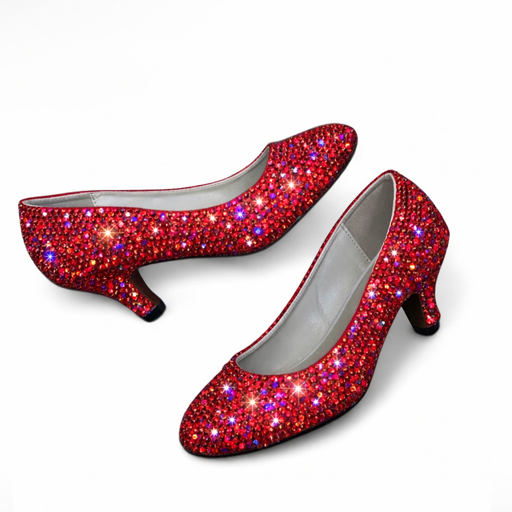 Siam Red AB Iridescent Crystal Heels