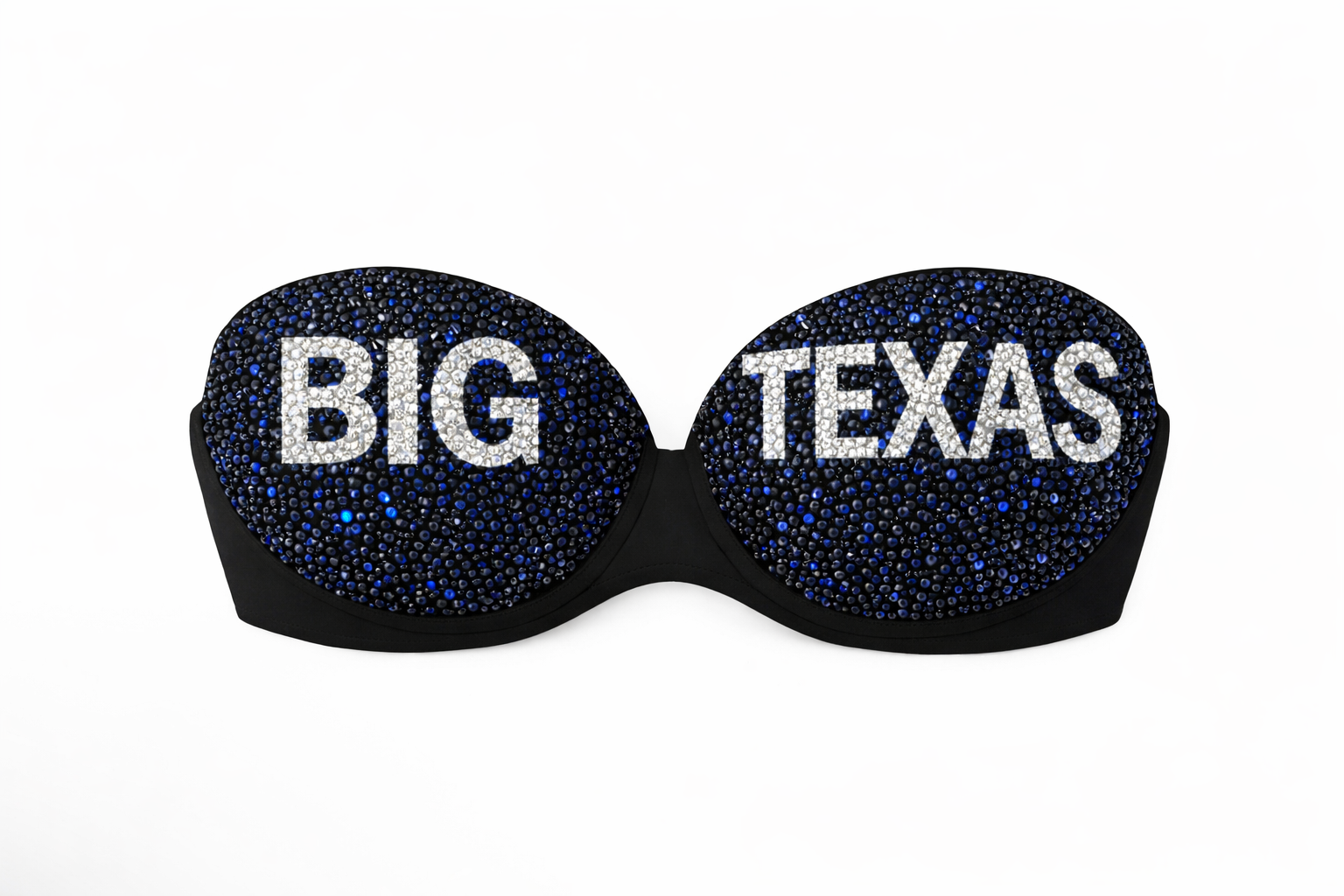 Blue & Crystal Big Texas Design Bra Top