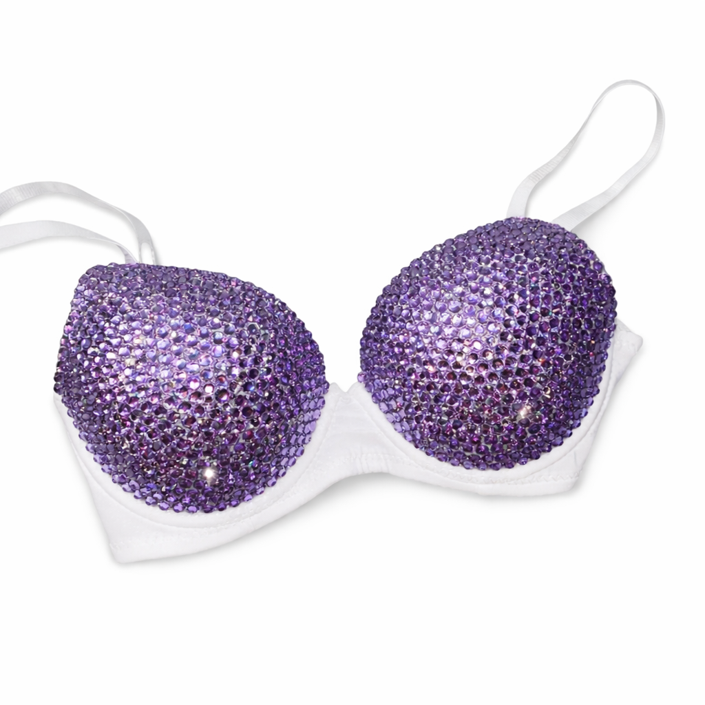 Lilac Purple Crystals Bra Top