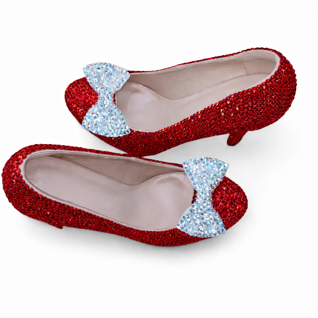 Siam Red & Crystal Diamond Bow Heels