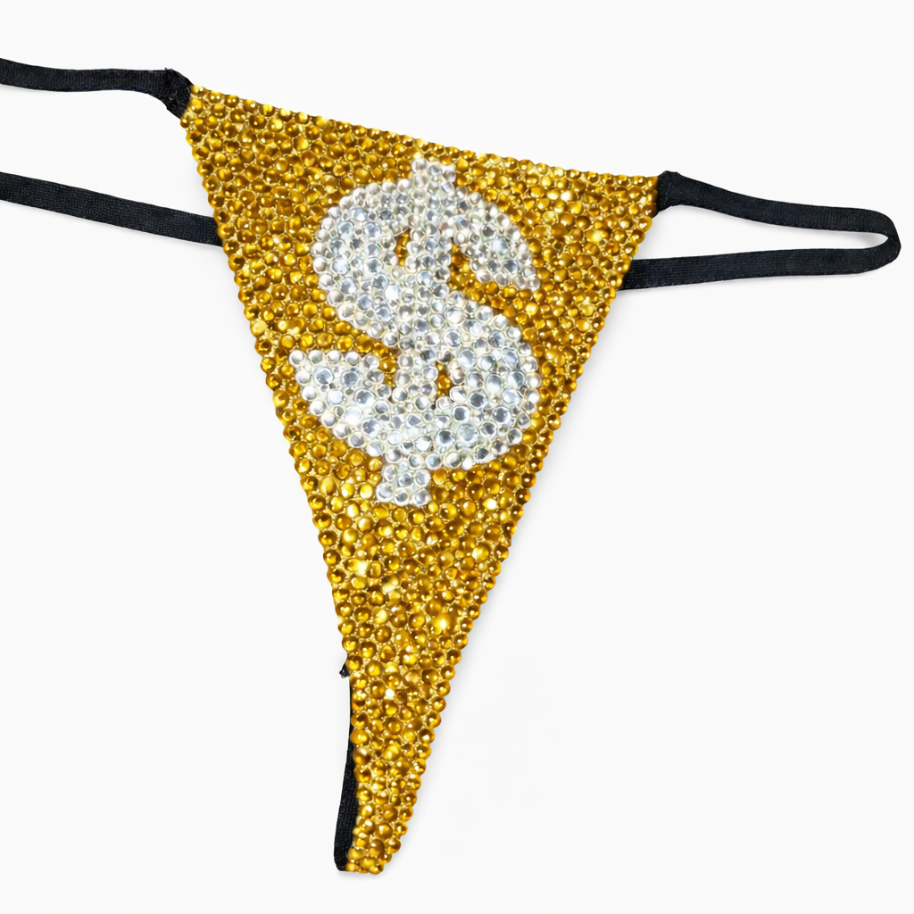Gold & Crystal Money Theme Pantie