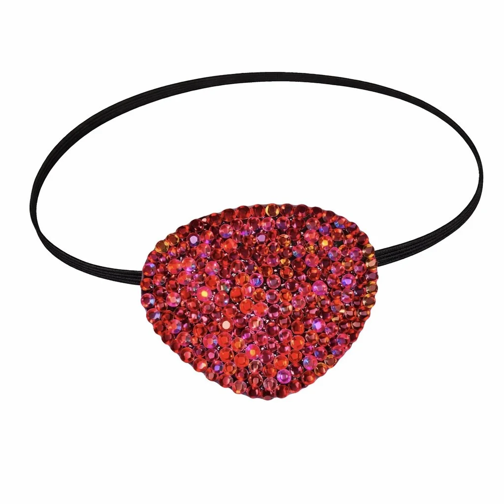 Siam Red AB Iridescent Crystal Fancy Eye Patch