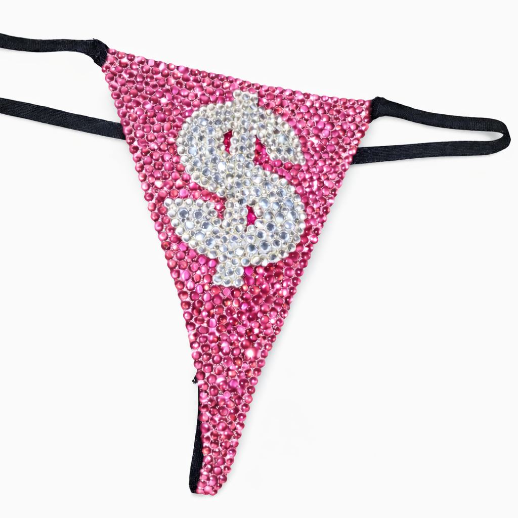 Rose Pink & Crystal Money Theme Pantie