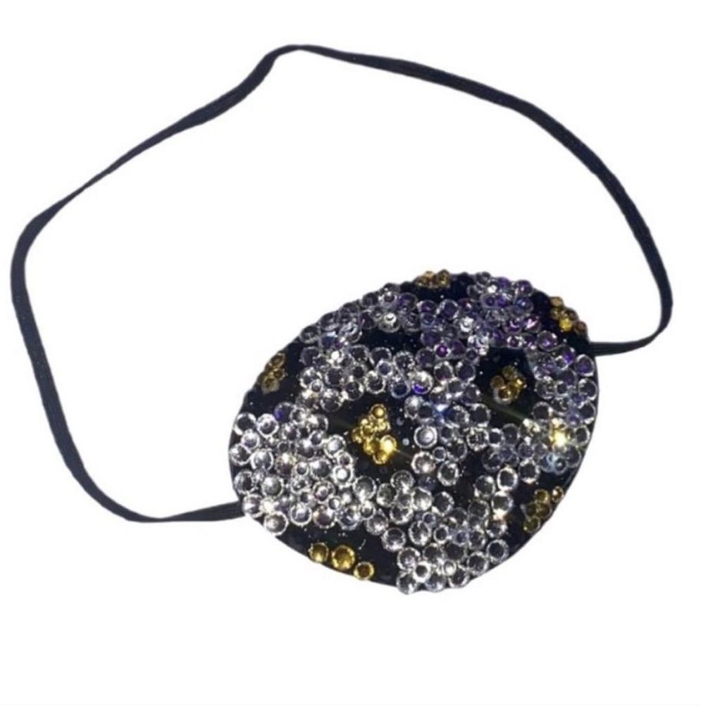Leopard Print Crystal Fancy Eye Patch