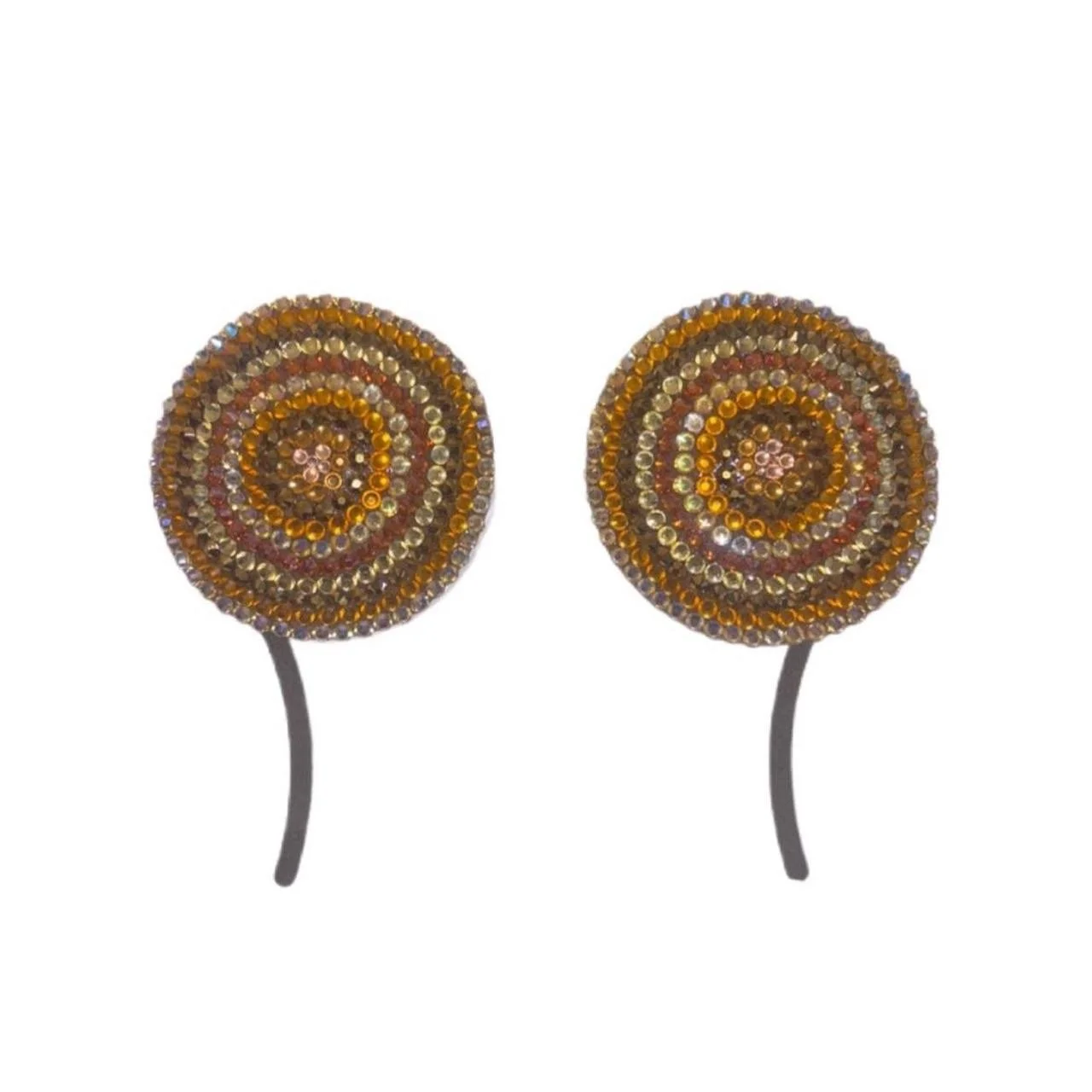 Gold Topaz Amber & Champagne Circle Mix Crystal Pasties