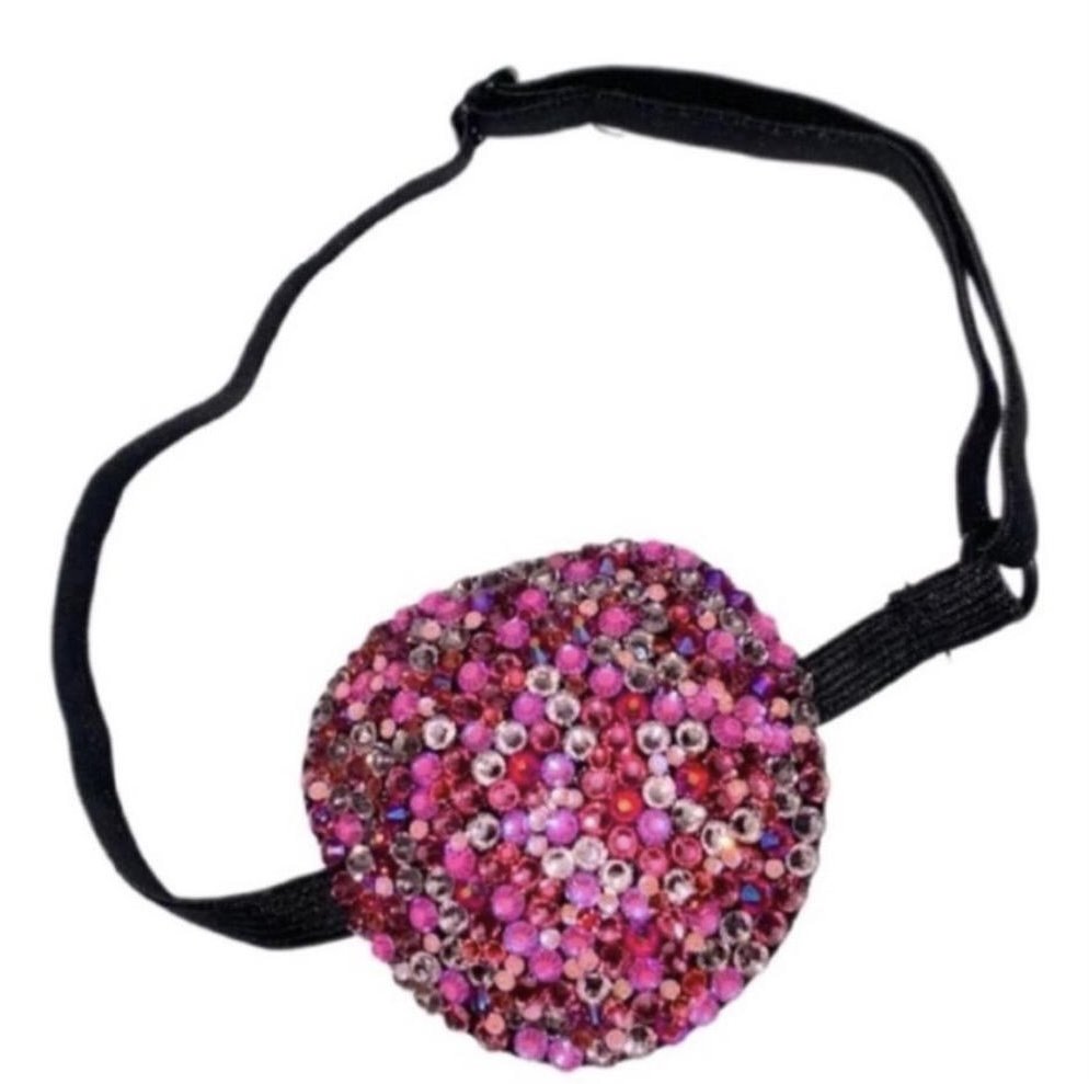 Rose Pink AB & Crystal Diamond Padded Eye Patch