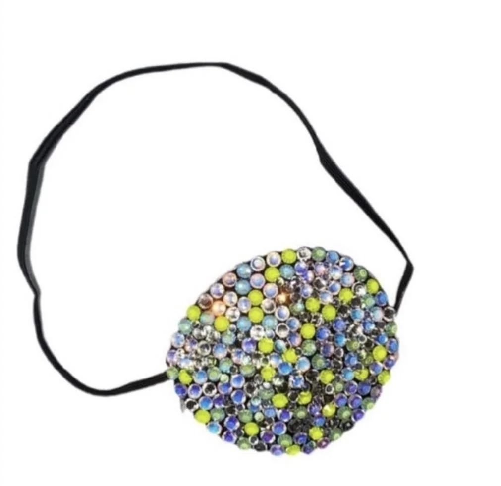 Vitrail AB & Neon Yellow Crystal Fancy Eye Patch