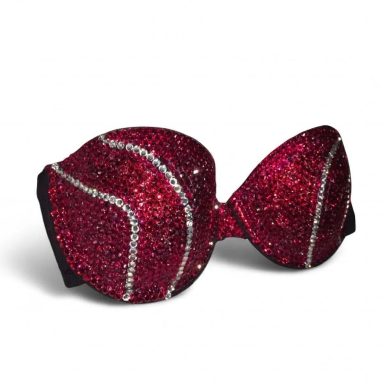 Dark Siam Red & Crystal Stripe Bra Top