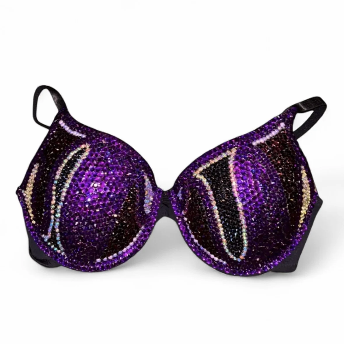 Purple Mix Swirls Crystal Bra Top