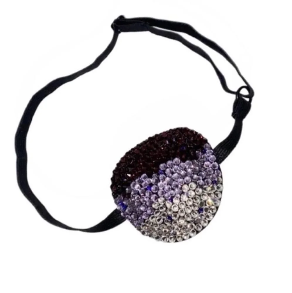 Amethyst Purple Lilac & Crystal Ombre Padded Eye Patch