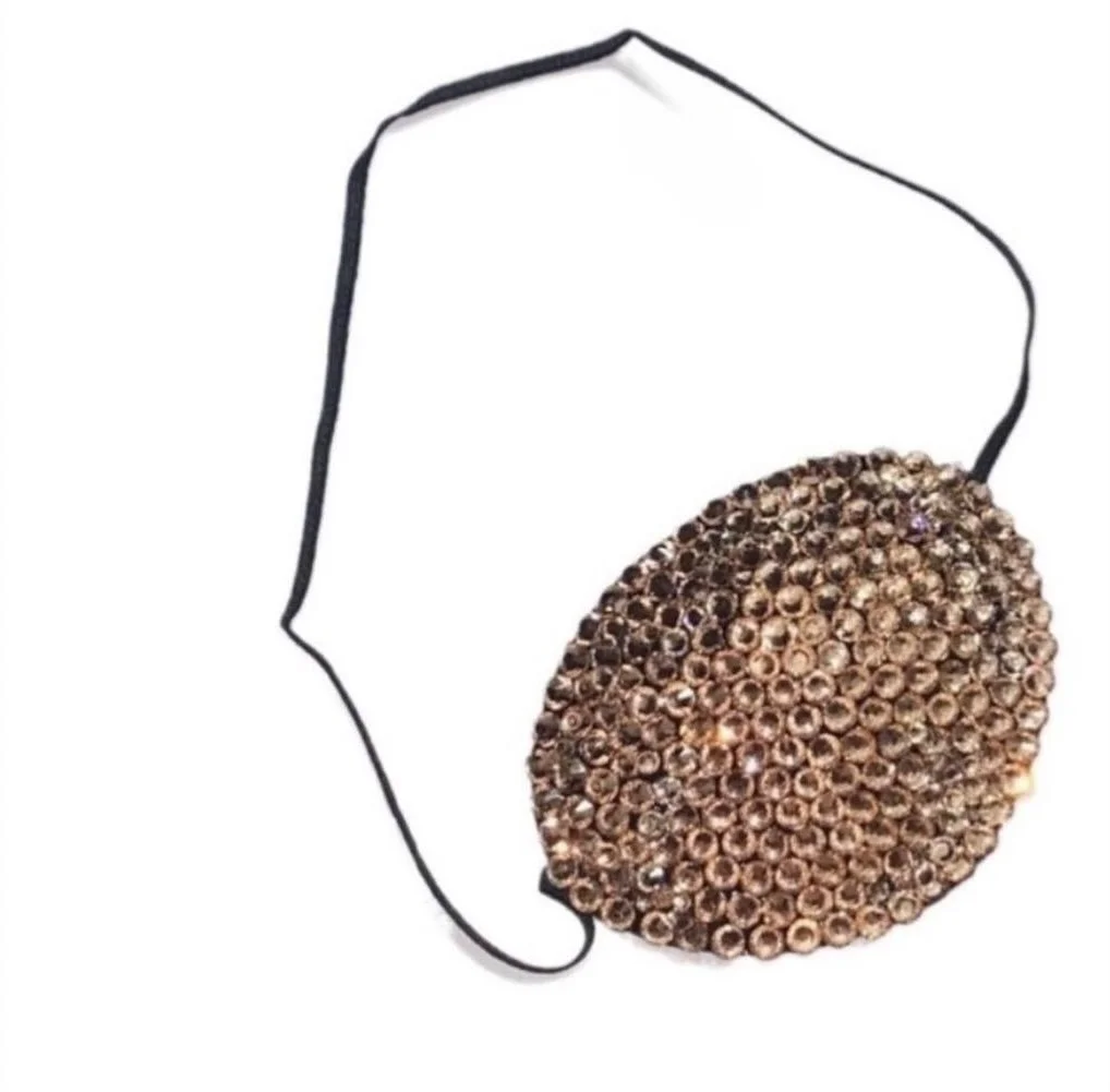 Champagne Gold Crystal Fancy Eye Patch