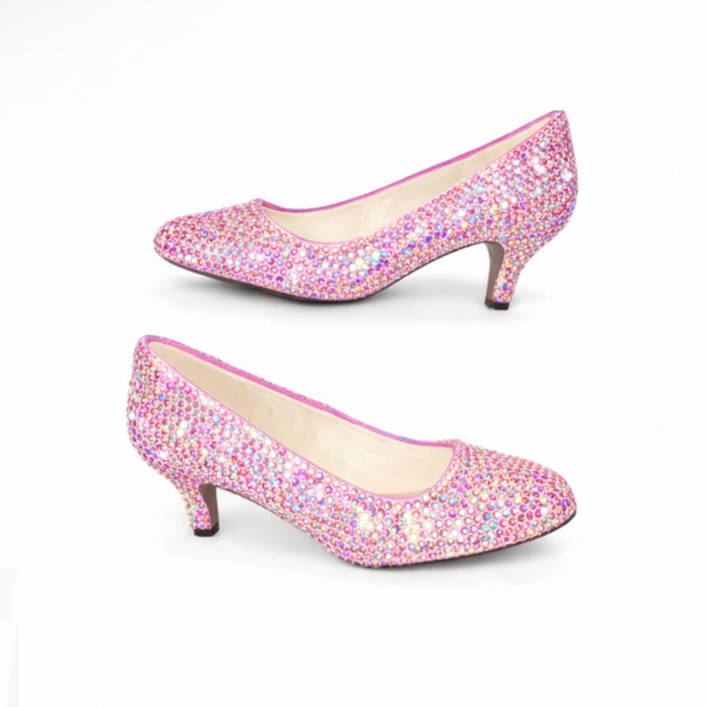 Rose Pink AB Iridescent Crystal Heels