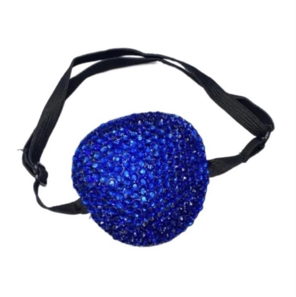 Sapphire Blue Crystal Padded Eye Patch