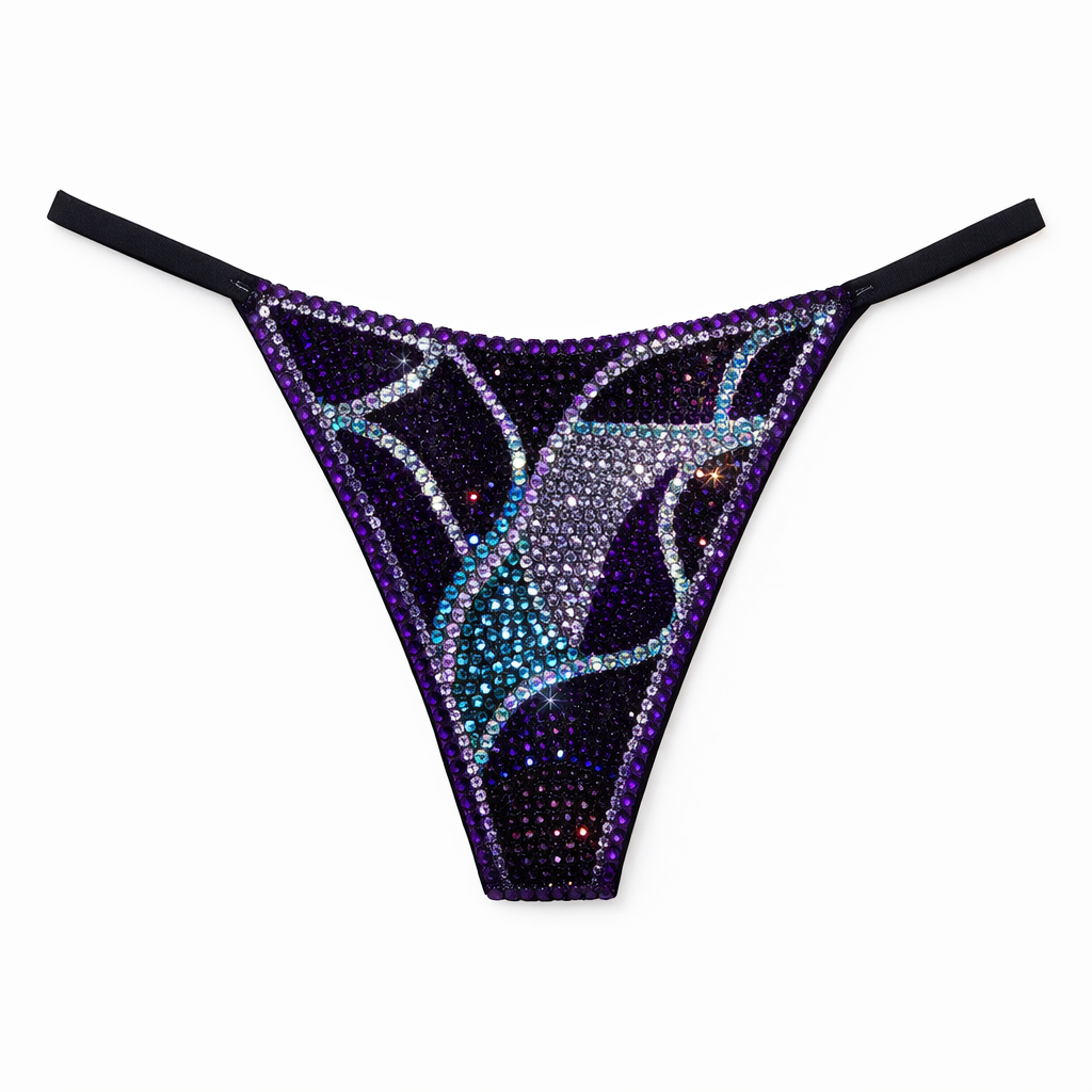 Purple Mix Swirls Crystal Pantie