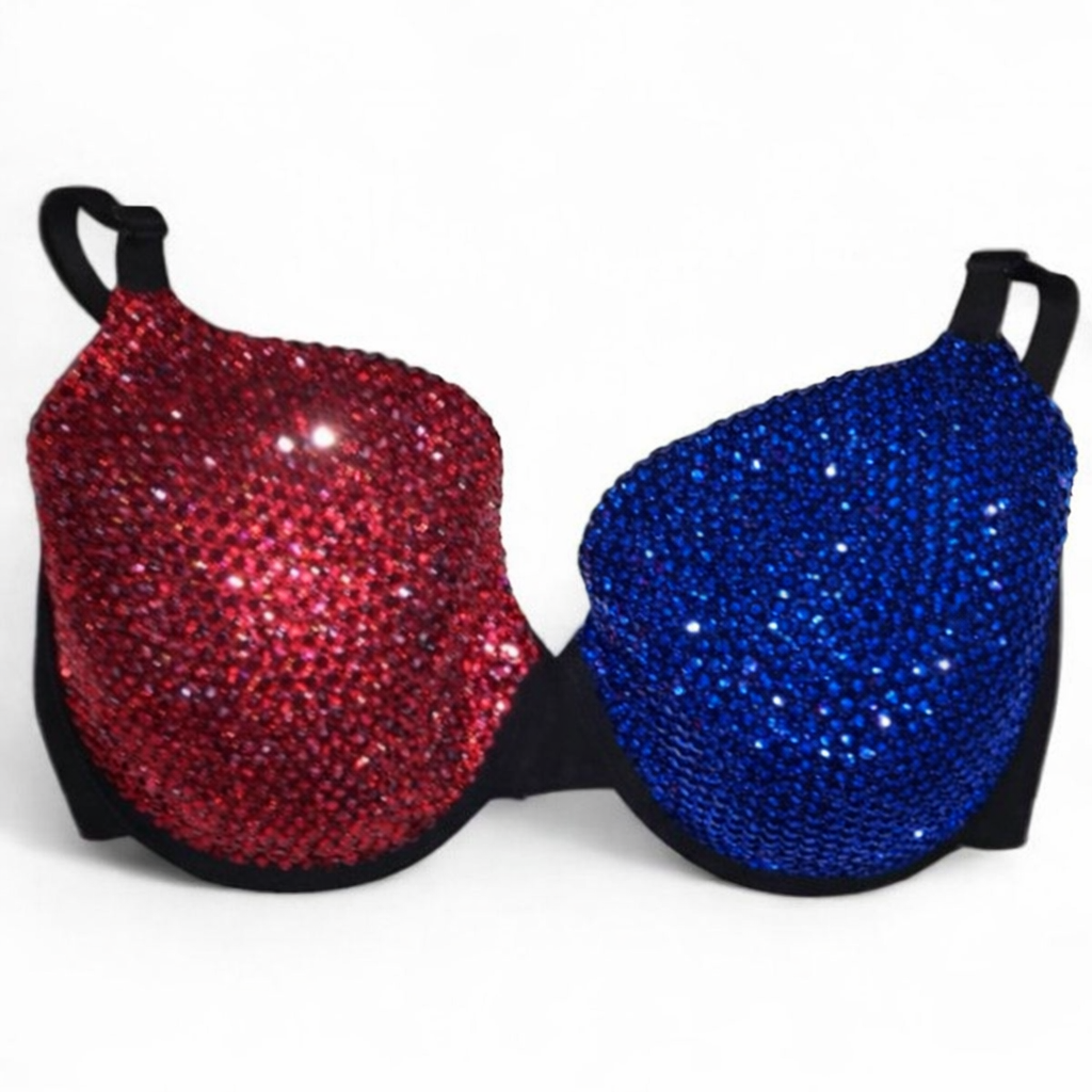 Siam Red & Sapphire Blue Crystal Duet Bra Top