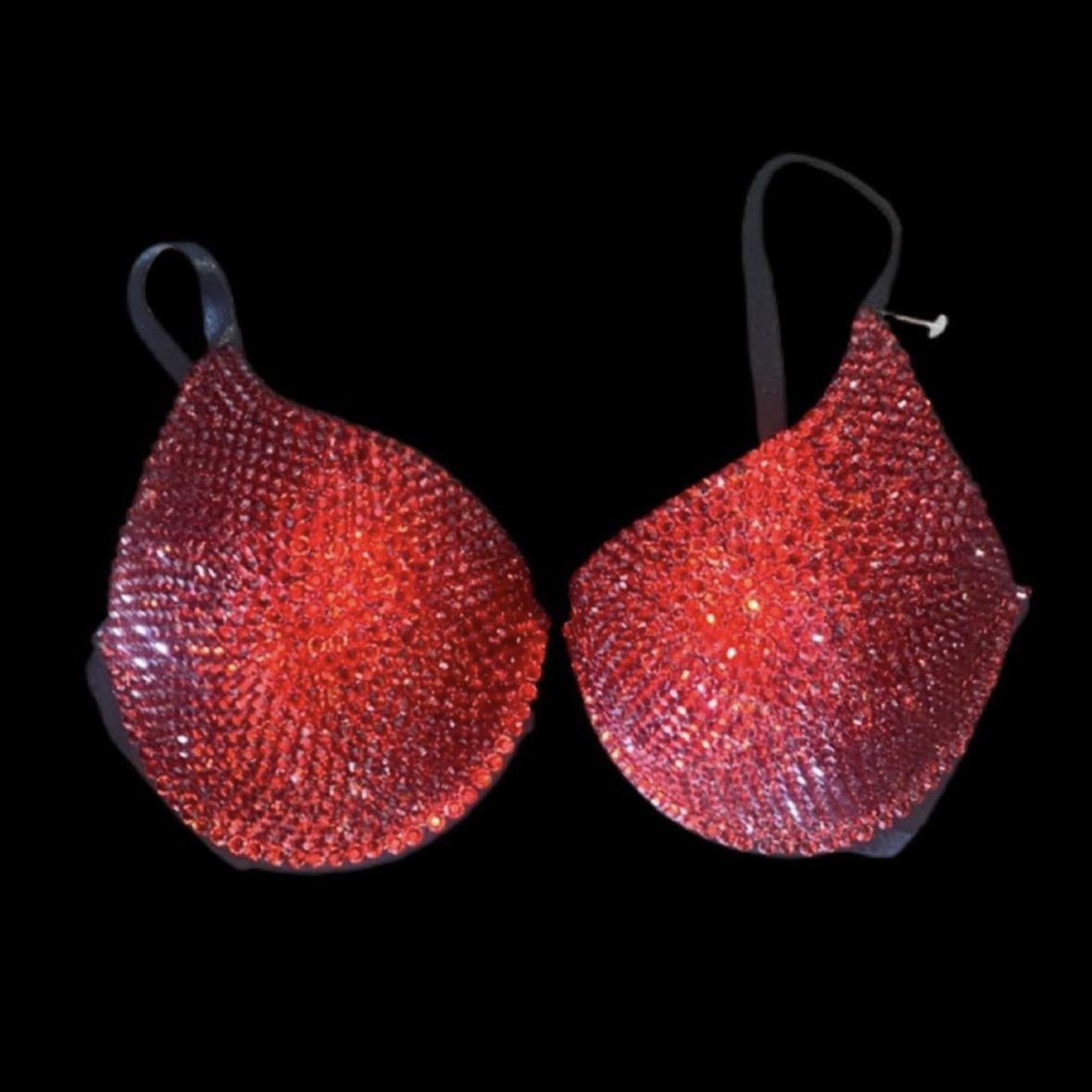 Siam Red Rhinestone Crystal Bra Top