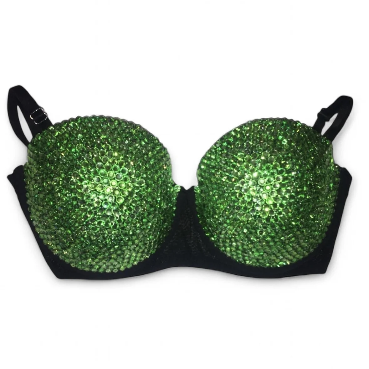 Peridot Green Crystals Bra Top