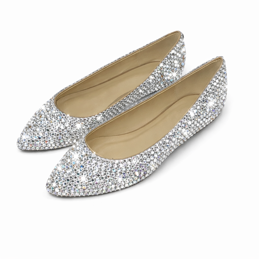 Crystal Diamond Ballet Flat Shoes