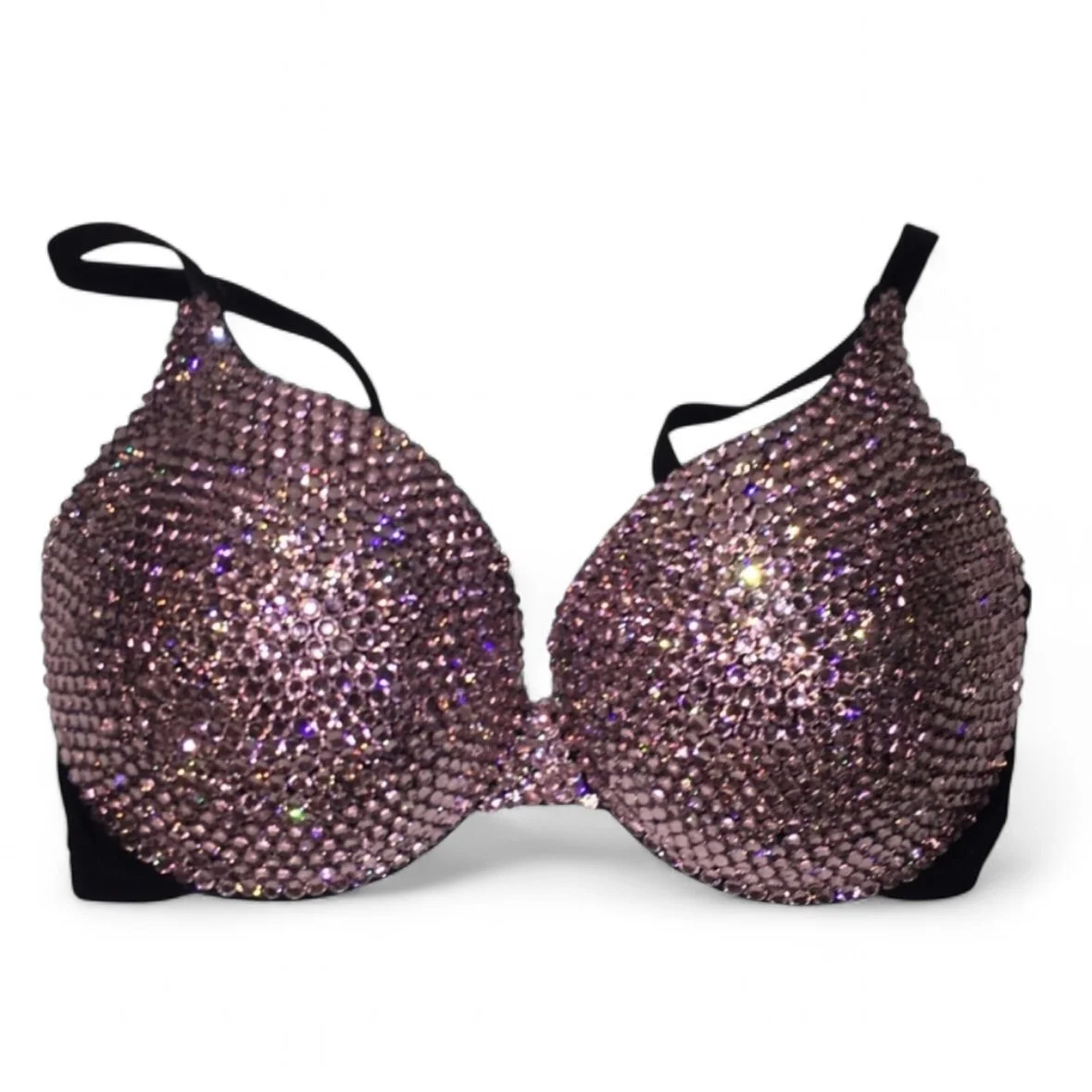 Light Rose Pink Rhinestone Crystal Bra Top