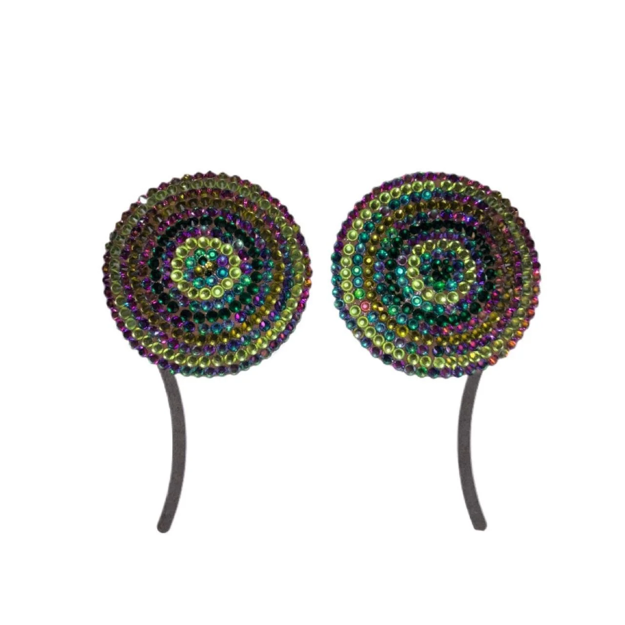 Olive Green Peridot & Green Iridescent Mix Crystal Pasties