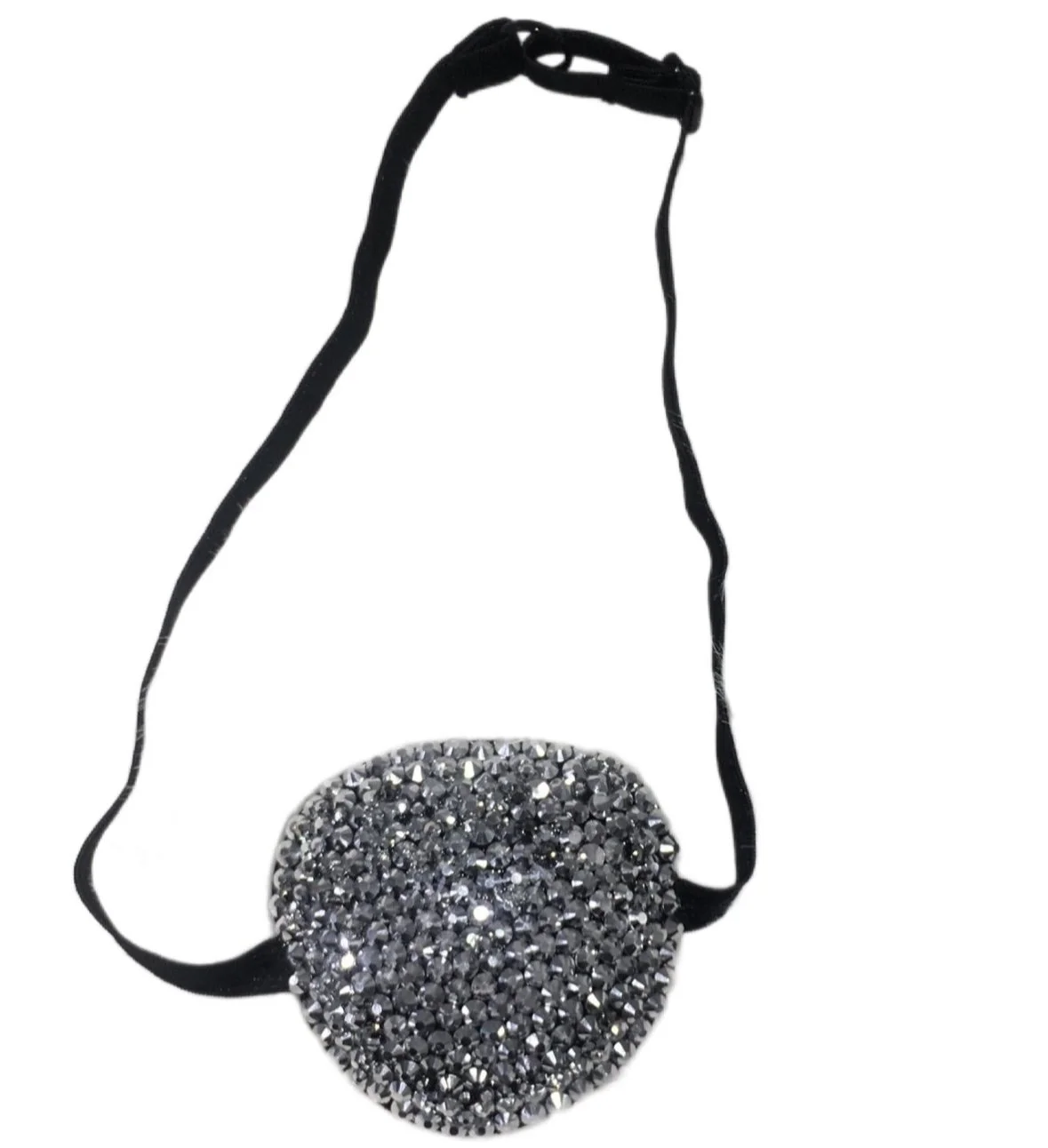 Platinum Silver Crystal  Padded Eye Patch