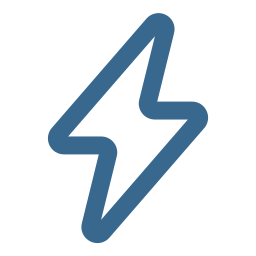 Blue lightning bolt symbol