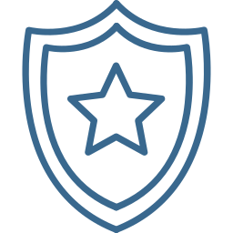 A digital illustration of a shield with a star in the center