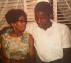 An impromptu photo of Louis and Katie Raynor when young