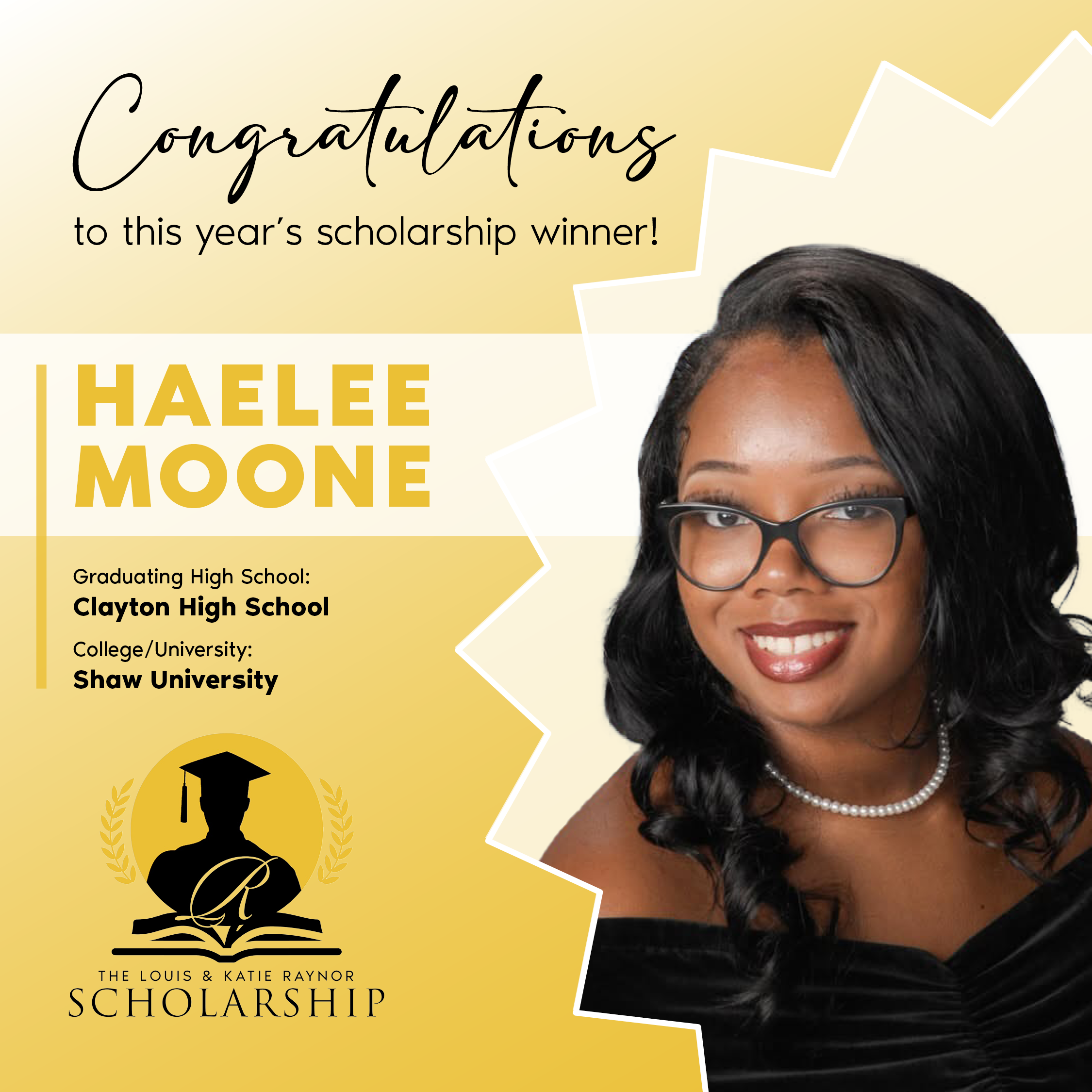 Congratulations to Haelee Moone, a 2025 scholarship recipient