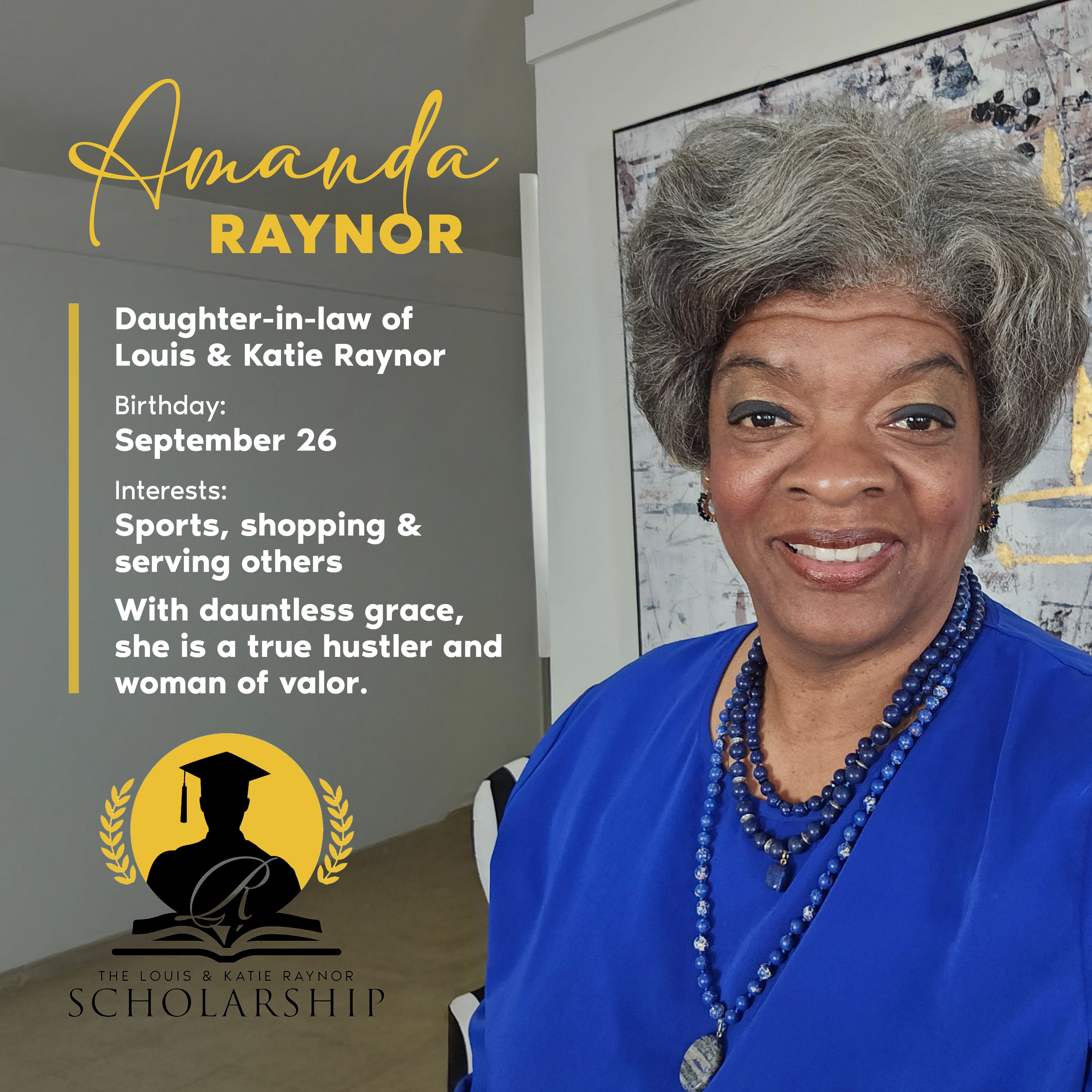 LKR Scholarship family member, Amanda Raynor