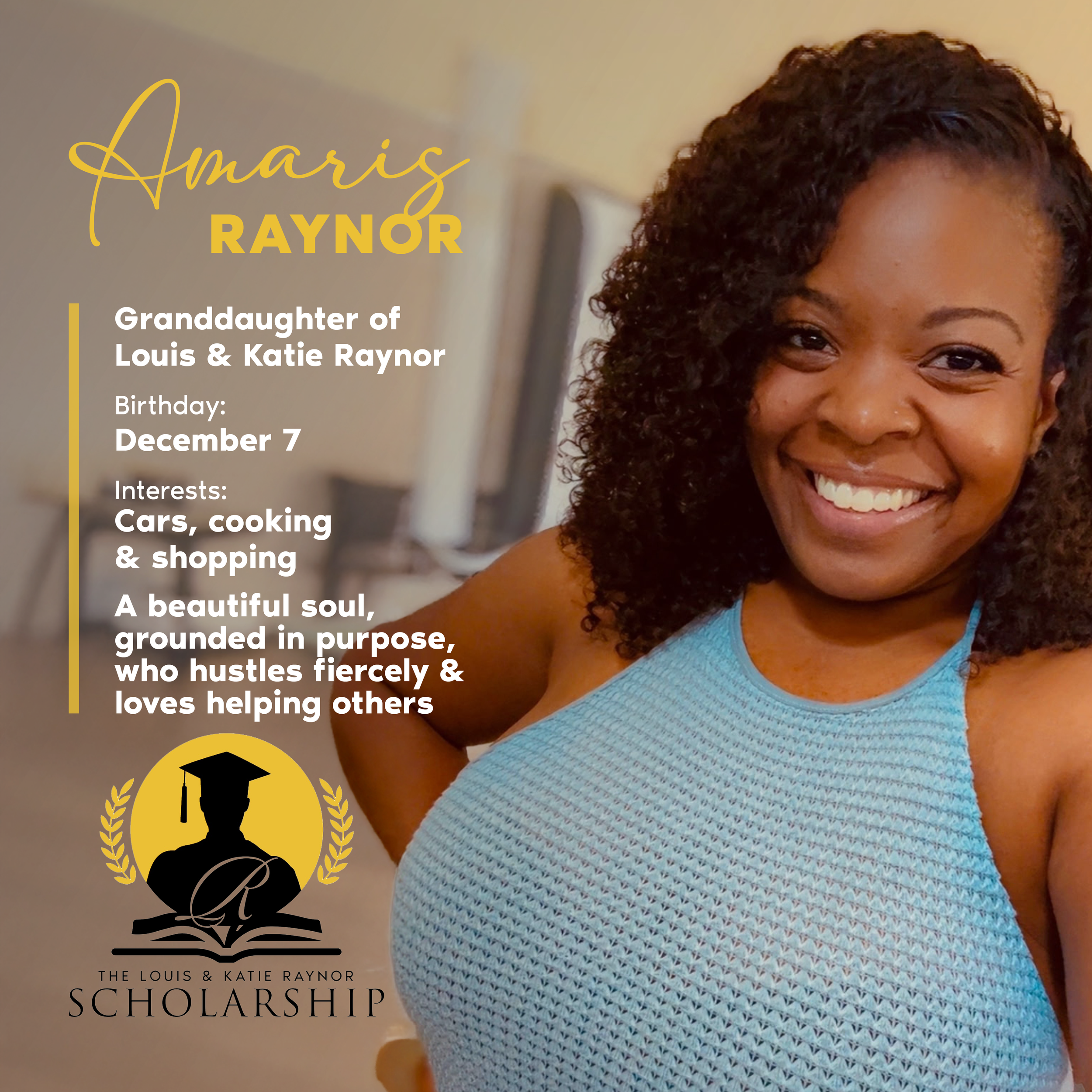 LKR Scholarship family member, Amaris Raynor