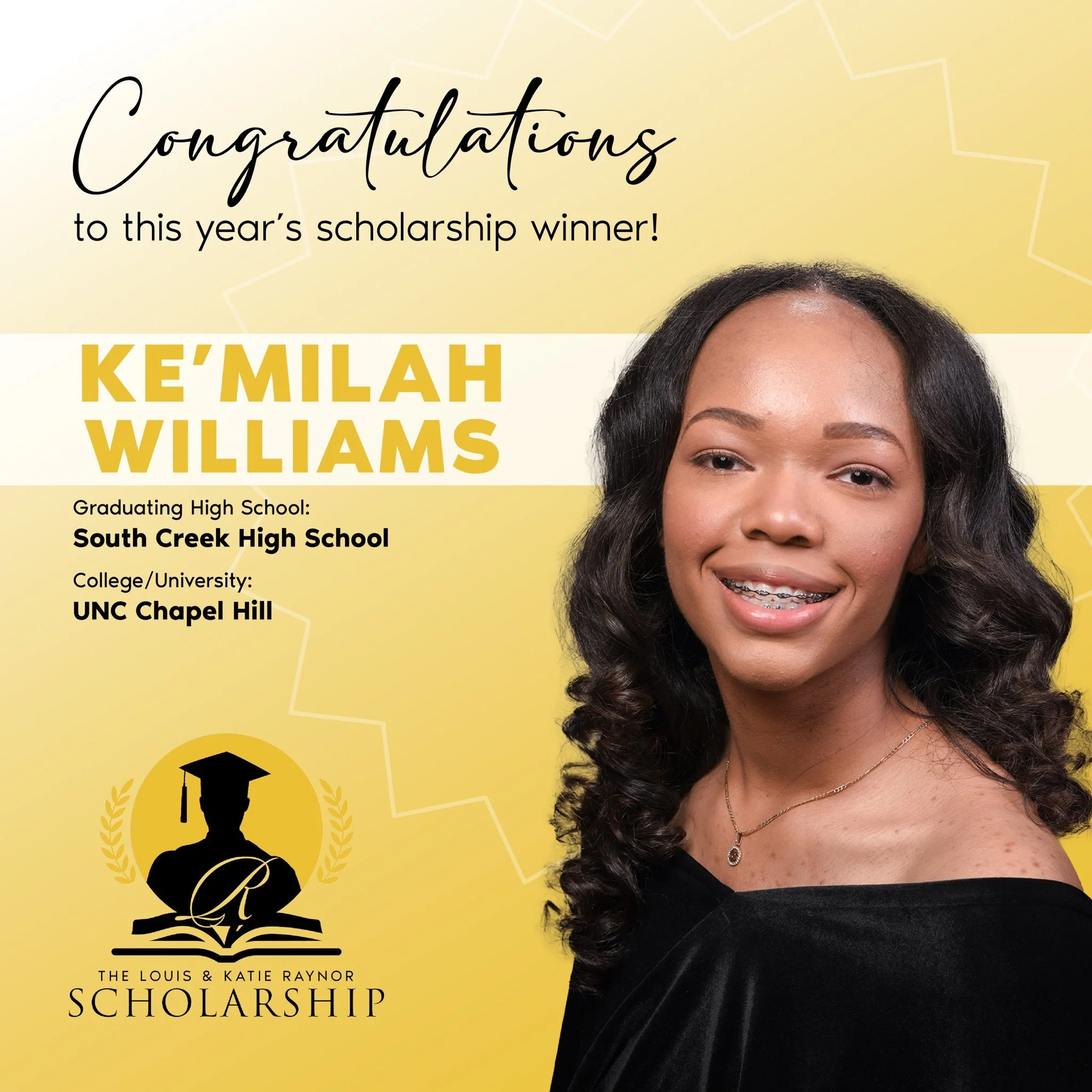 Congratulations to Ke'Milah Williams, a 2024 scholarship recipient