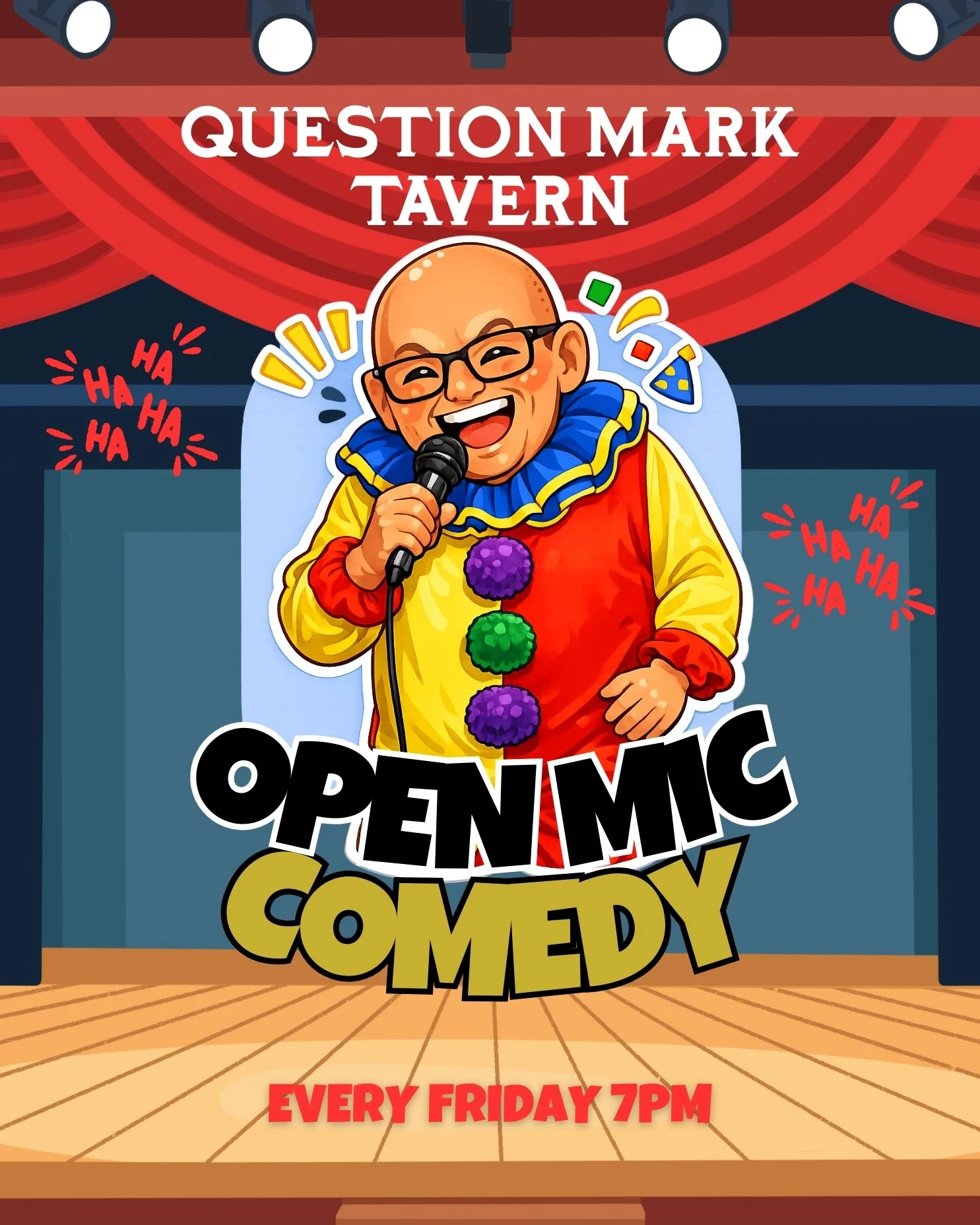 🎤 Dept. of Humor: Friday Night Open Mic! Stand-Up Comedy 🎤

📍 Question Mark Tavern | 312 Harriet St., San Francisco
🕖 Showtime: 7 PM | Sign-ups: 6:30 PM

Get ready for a night of non-stop laughter, hosted by the one and only Luke Moore!

✨ Happy 