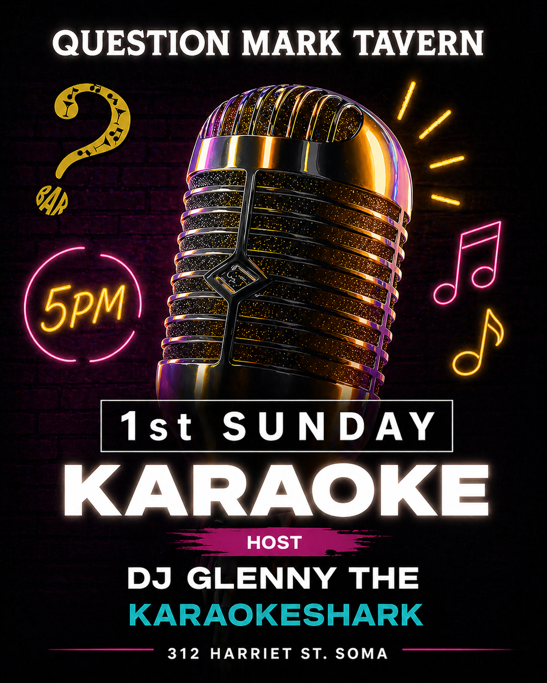 1st Sunday Karaoke at Question Mark Tavern