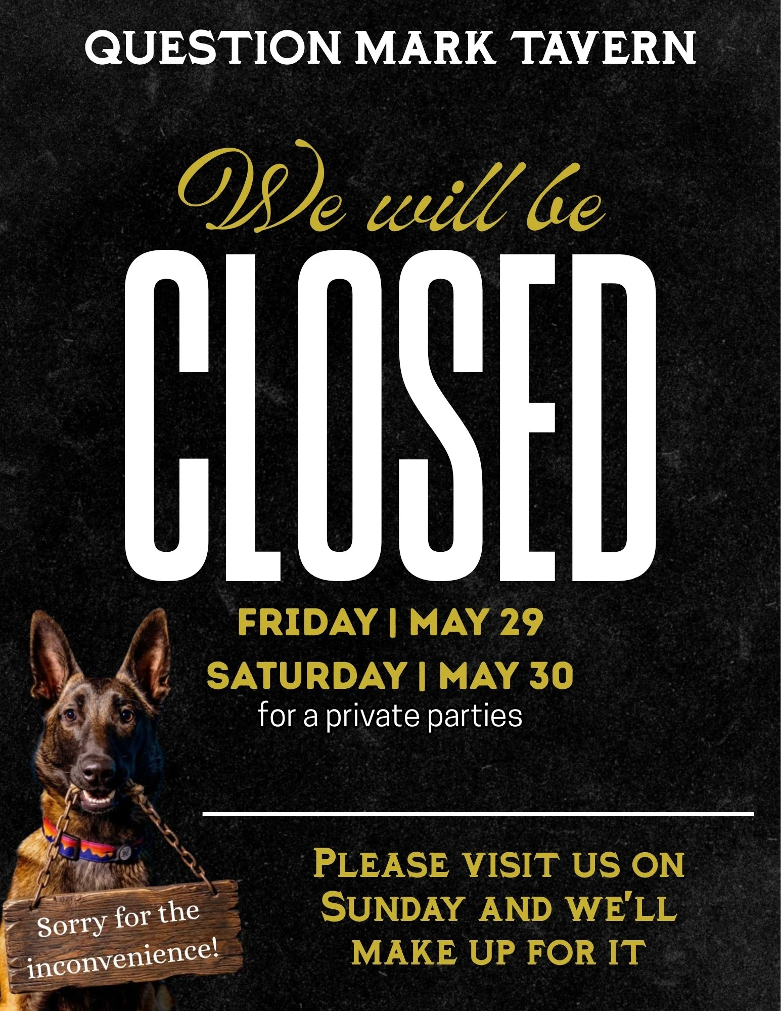 WE ARE CLOSED