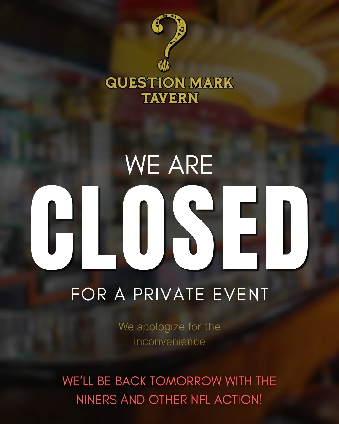 WE ARE CLOSED