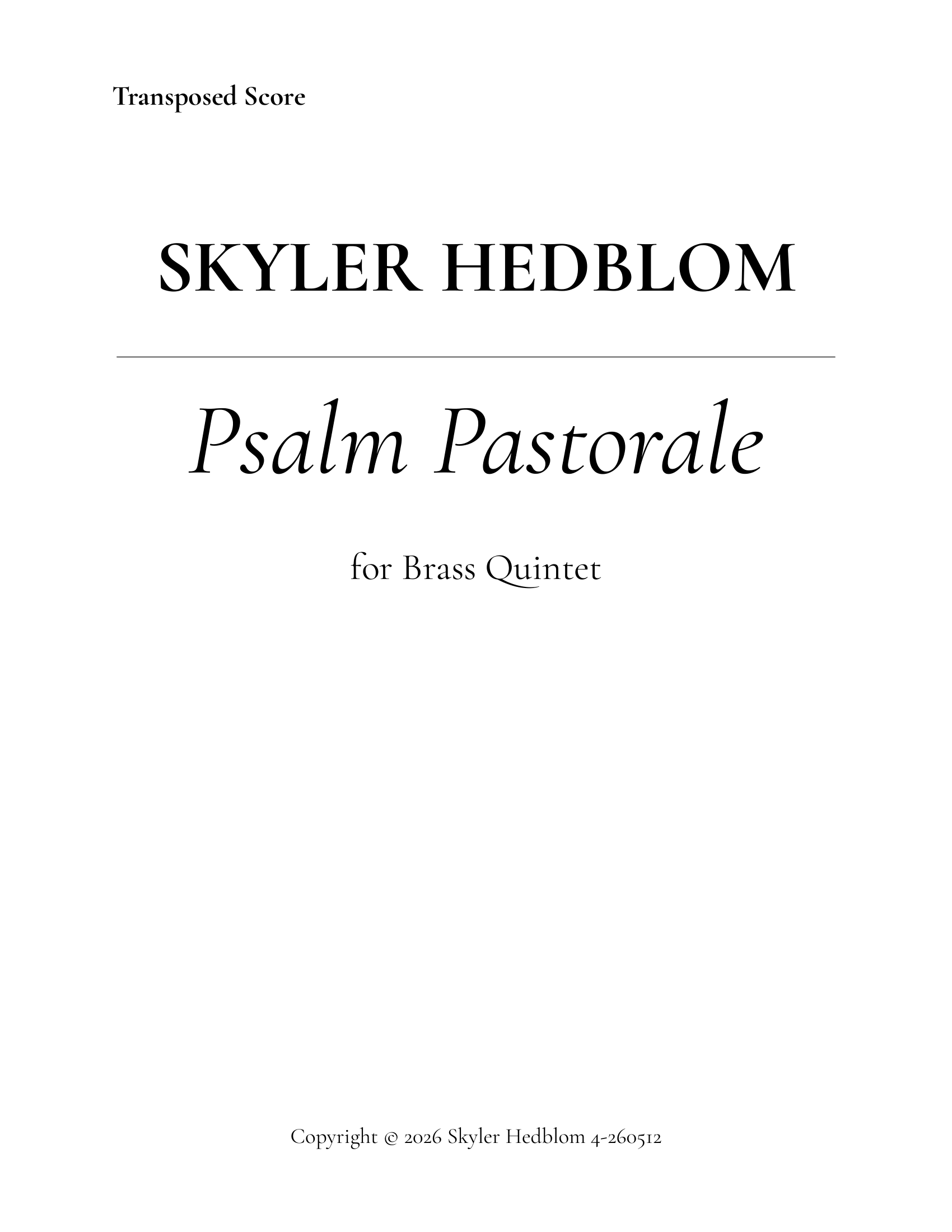 Psalm Pastorale