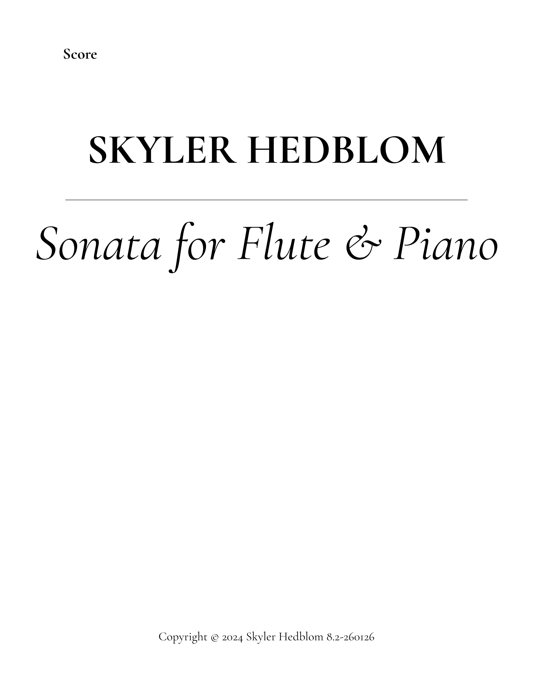 Sonata for Flute and Piano