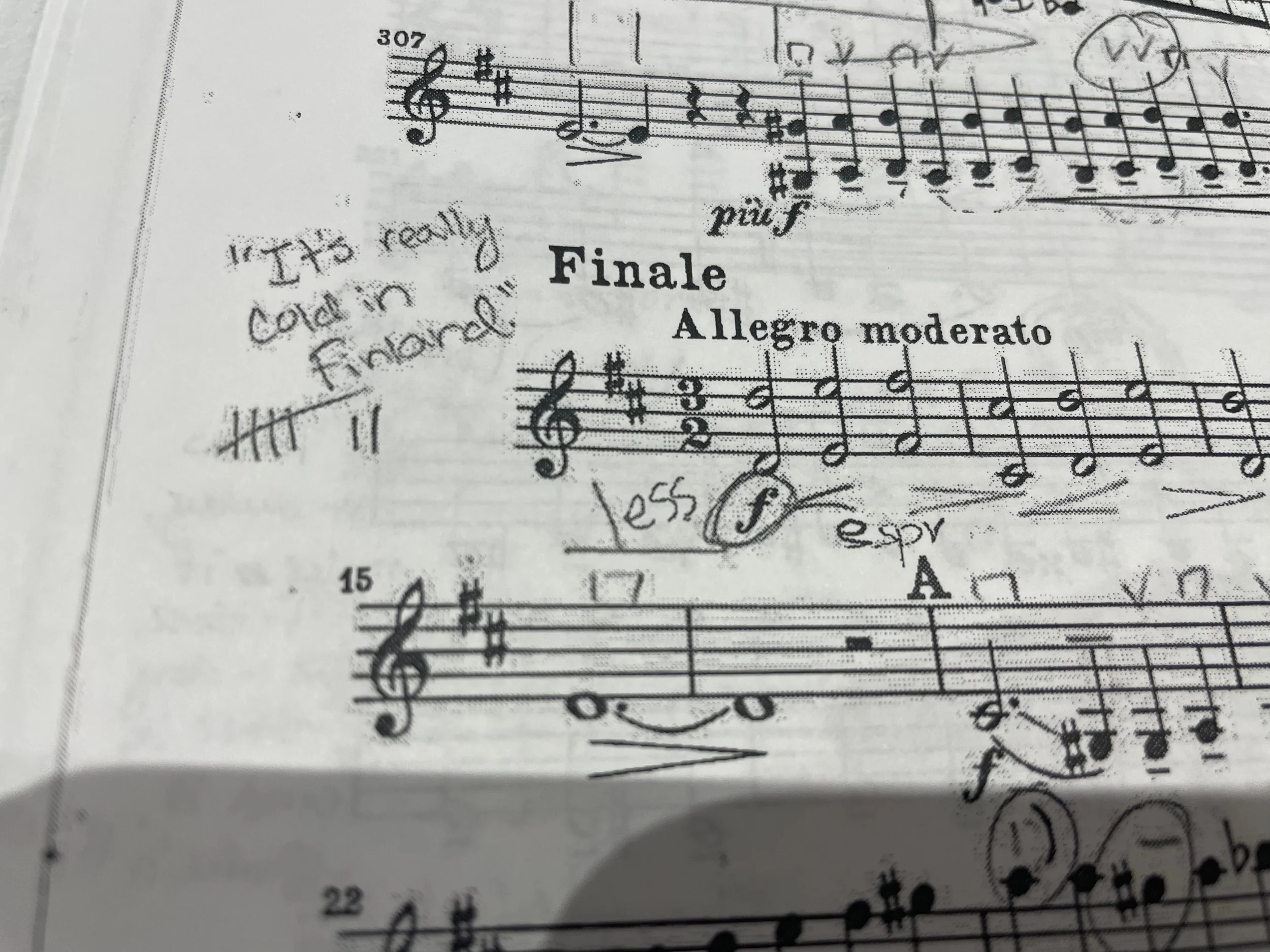 Do you think the conductor thinks it's really cold in Finland?